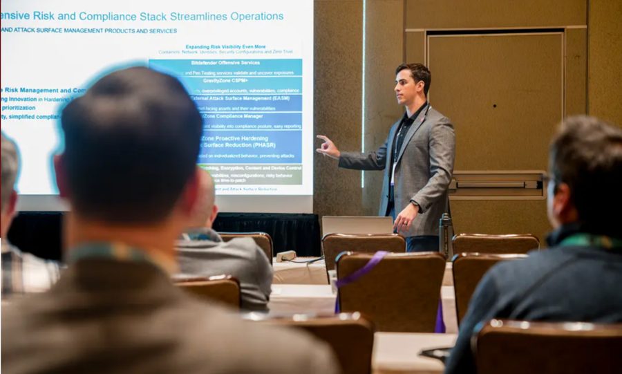 A breakout session presenter discussing security solutions at the WCA Foxwoods Technology Conference